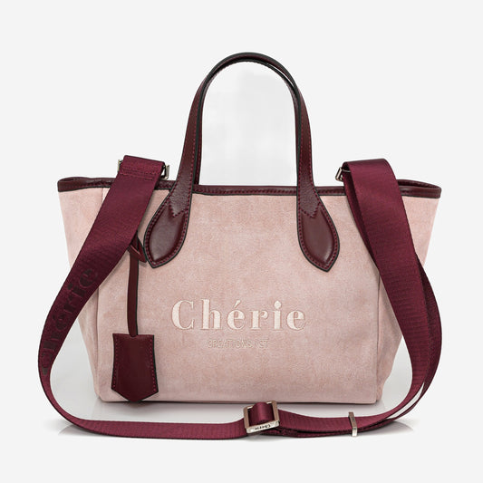Rachel Pink Suede/Burgundy leather